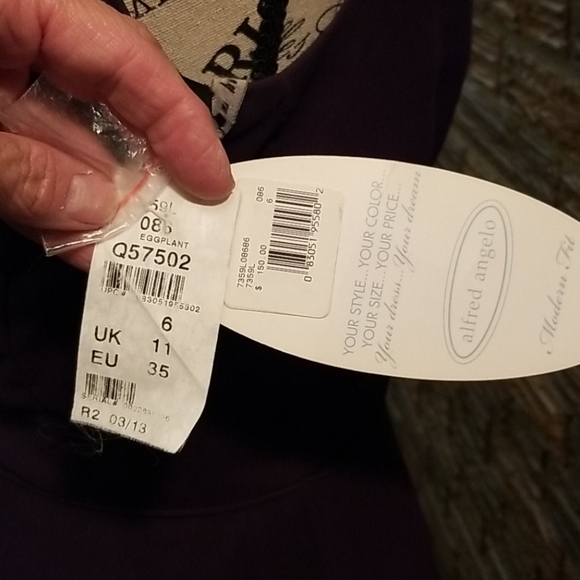 Sz 6 eggplant alfred angelo long dress - Picture 5 of 6